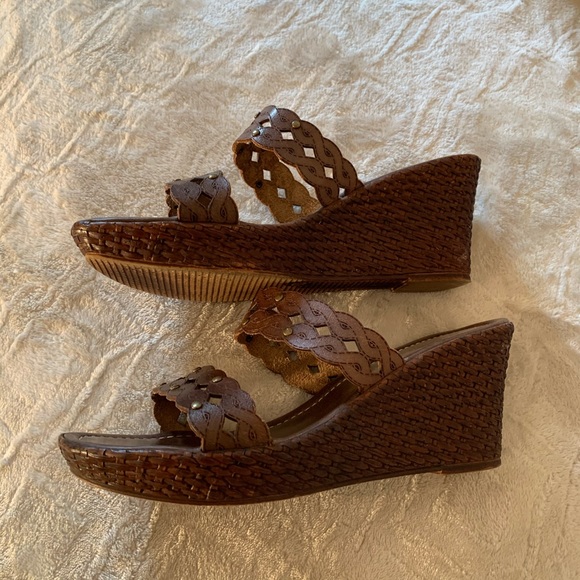 A Giannetti brown leather wedges - Picture 2 of 5